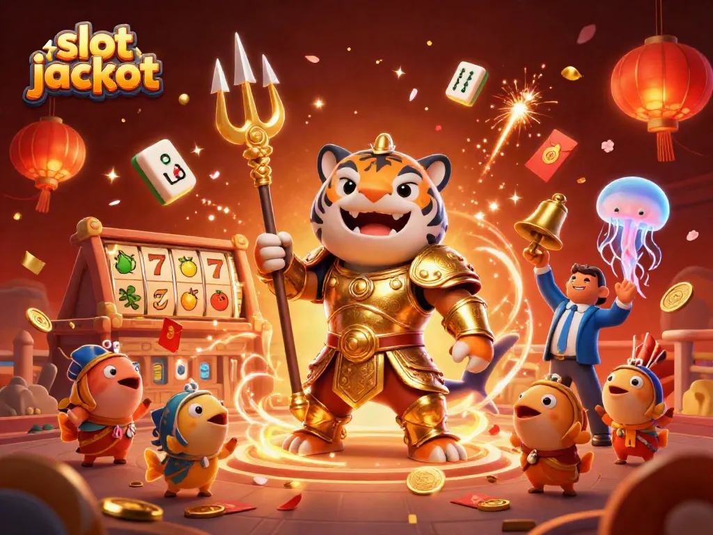Catch the excitement of slot jackpot action with a heroic tiger shark in a vibrant underwater arena.